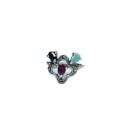 Кольцо  серебряное с рубином, изумрудом и сапфиром (5,01414)