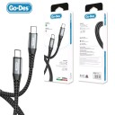Кабель Go-Des 2meter 6ft USB C to USB Type C 2 м / 60W Чорний CB10