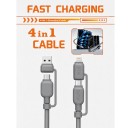 Кабель  Super Fast charging   USB-A USB-C 1,2 метр Сірий CB12